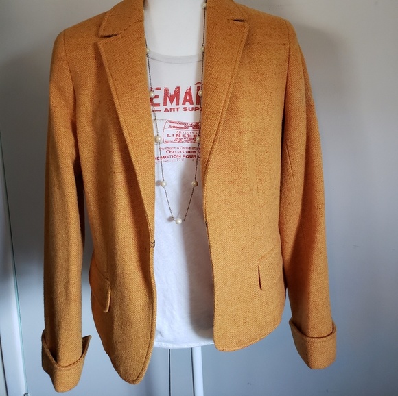 JCrew Yellow Tweed Jacket - Picture 6 of 6